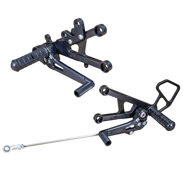 05-0449B Yamaha YZF-R6 2006-2016 Complete Rearset Kit w/ Pedals - GP Shift - Woodcraft Technologies