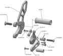 05-0741B Aprilia RSV4 2011-16, Tuono V4 2011-16 Complete Rearset Kit w/ Pedals - GP Shift - Woodcraft Technologies