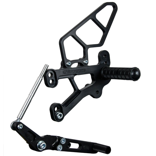 05-0752B BMW S1000RR 2009-14 HP4 2013-14 RACE ONLY Complete Rearset w/ Pedals - STD/GP Shift - Woodcraft Technologies