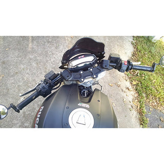 Adjustable Riser Clipon Adapter Plate w/ XL Black Bars Ducati Monster 696/796/1100 - Woodcraft Technologies