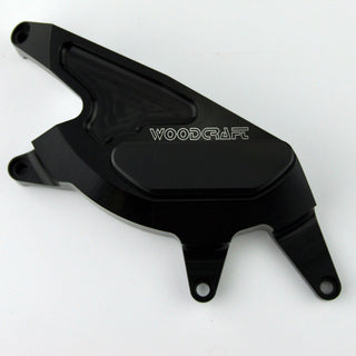 60-0228RC Suzuki SV650 2016-20 RHS Clutch Cover Protector, Black with Skid Pad Options - Woodcraft Technologies