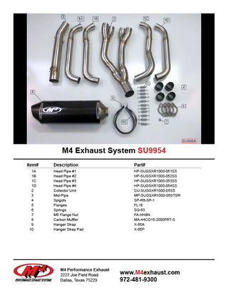 M4 Performance Suzuki GSX-R1000 2005-2006 Full Exhaust System Carbon Canister