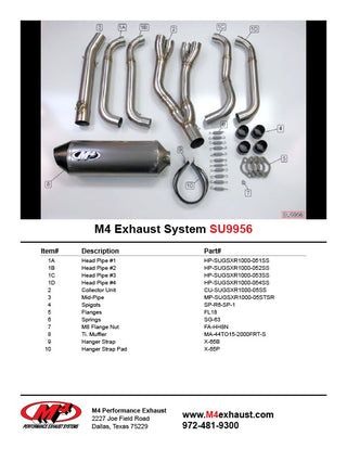 M4 Performance Suzuki GSX-R1000 2005-2006 Full Exhaust System Titanium Canister
